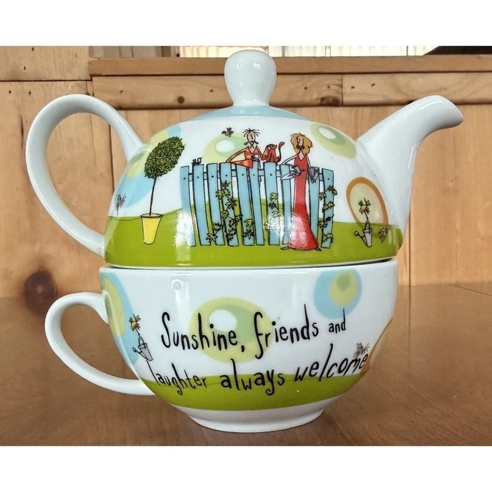 Creative Tops Born To Shop Gifts For Her Sunshine Friends Laughter Cup Teapot 09
